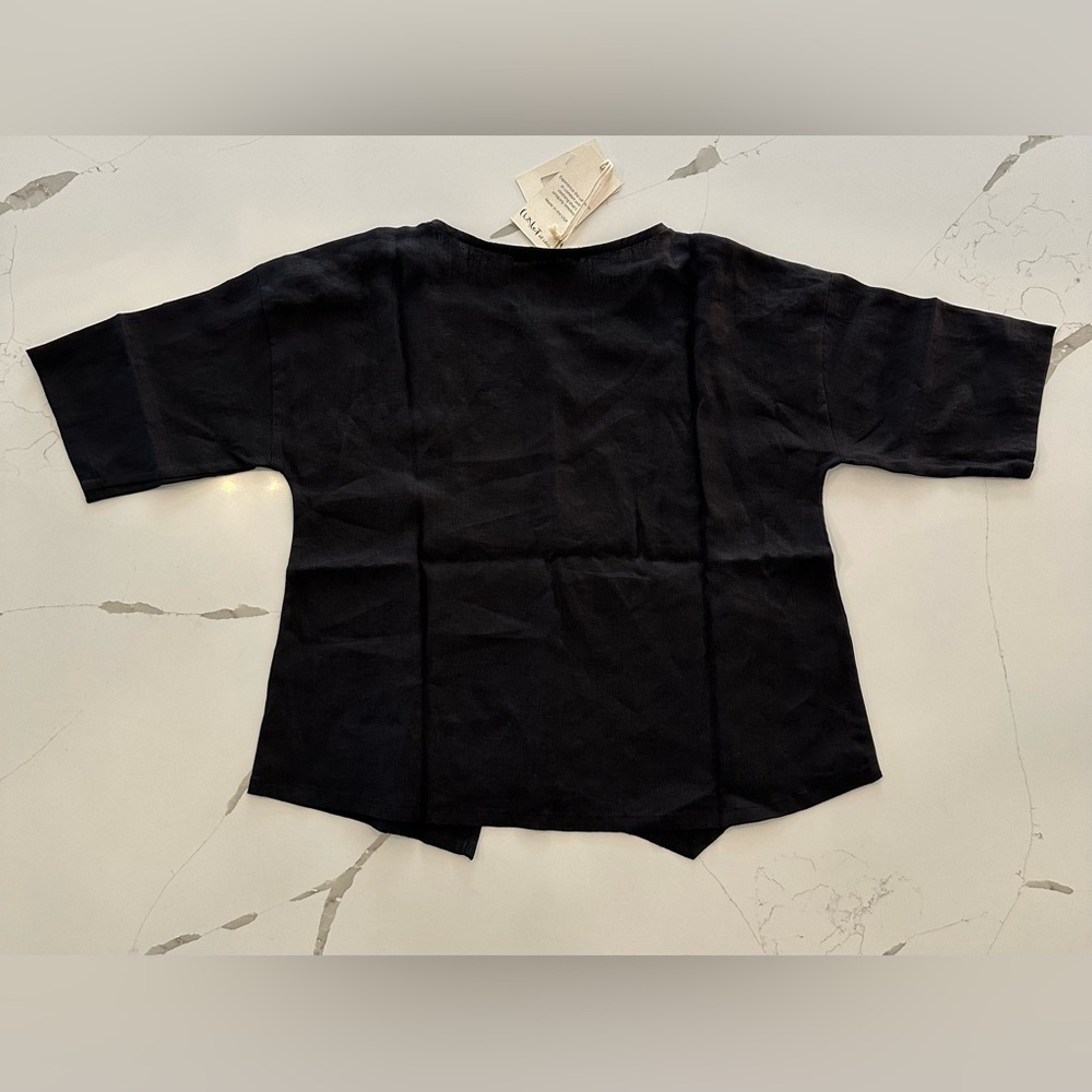 NWT Chalet et Cici Black Linen Elysia Top - Size Small - Picture 8 of 9